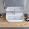 Rectangular White Ceramic Wall Mounted or Vessel Sink